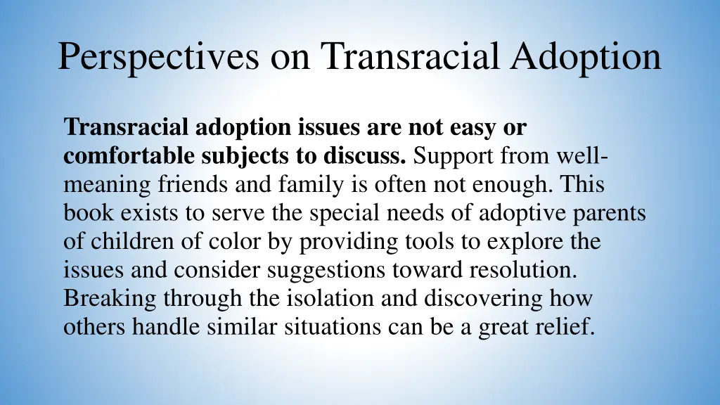 perspectives on transracial adoption 3