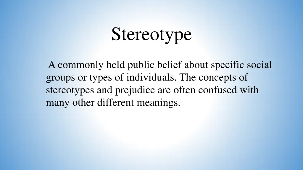 stereotype