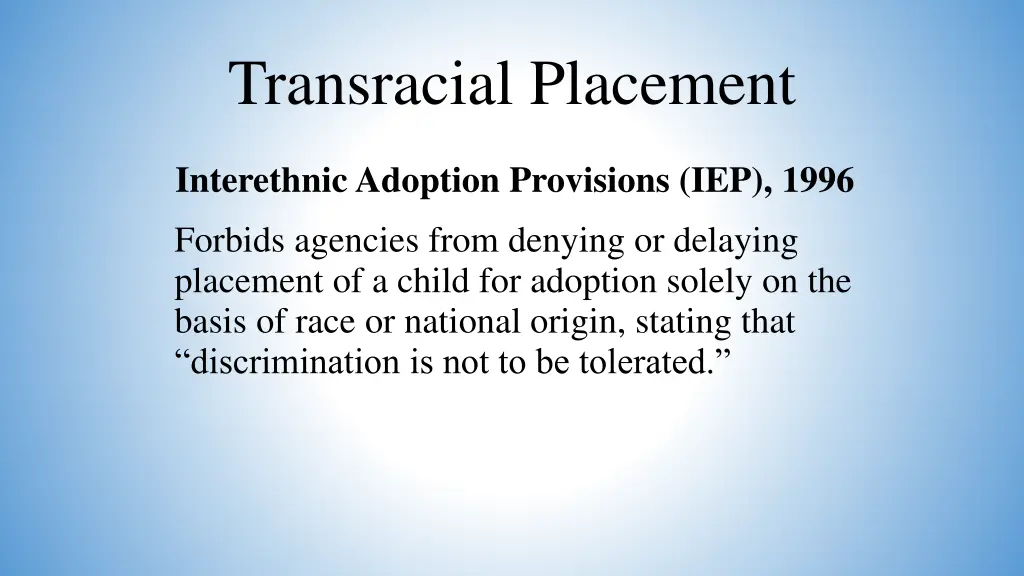 transracial placement 1