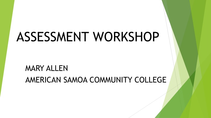 assessment workshop