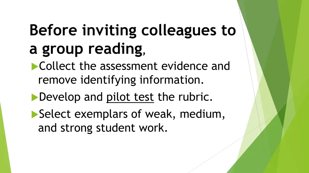 before inviting colleagues to a group reading