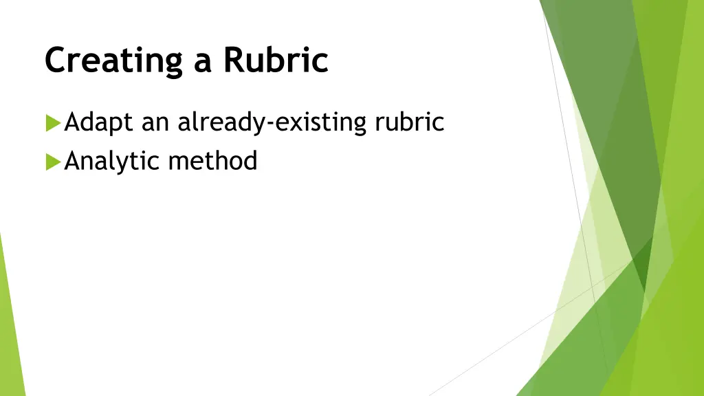 creating a rubric