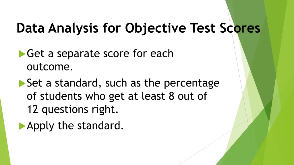 data analysis for objective test scores