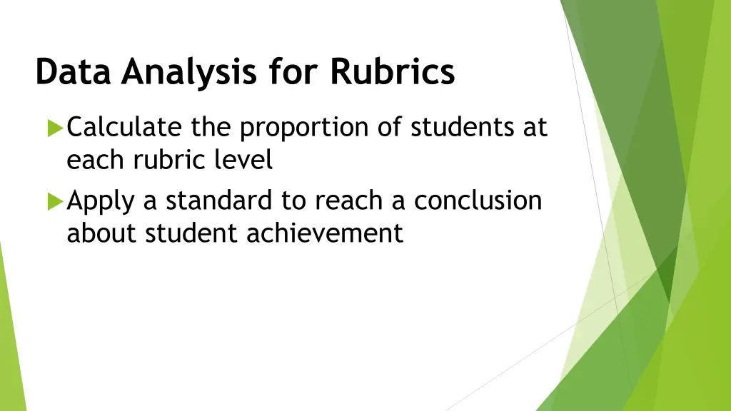 data analysis for rubrics