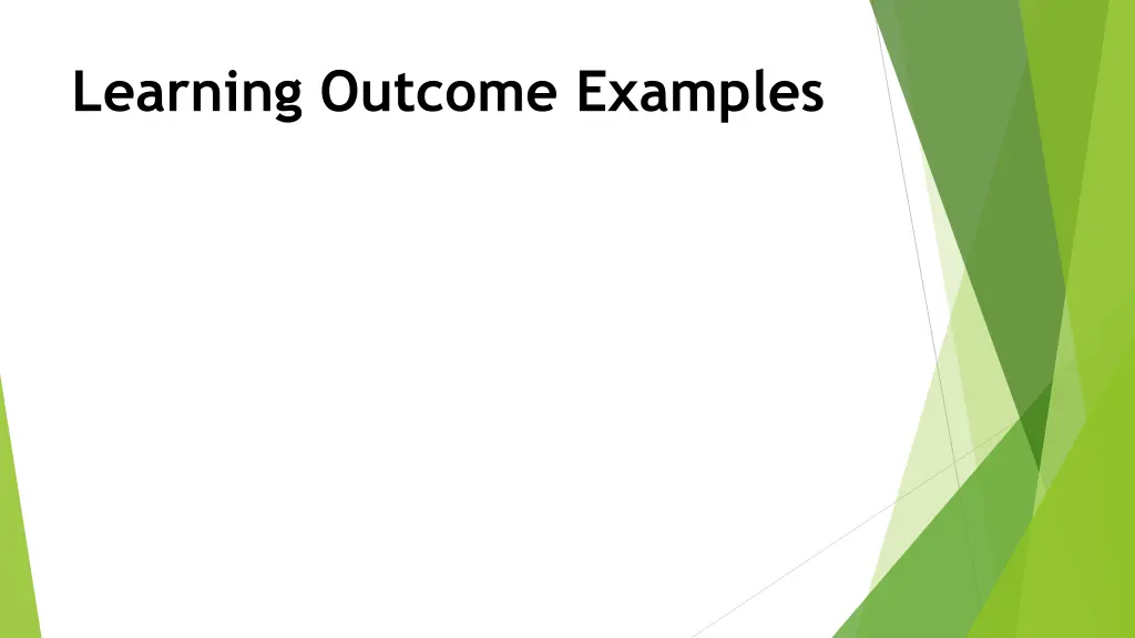 learning outcome examples