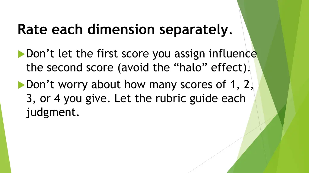 rate each dimension separately