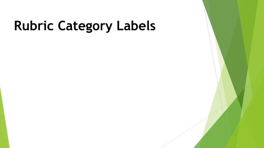 rubric category labels