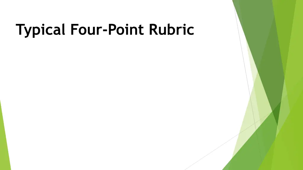 typical four point rubric