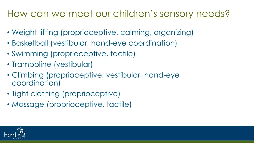 how can we meet our children s sensory needs