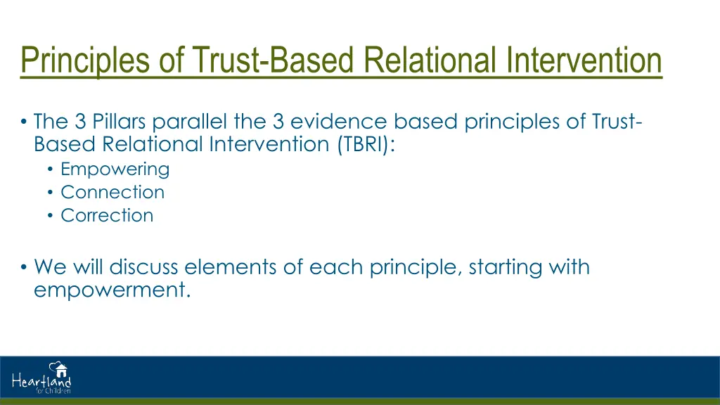 principles of trust based relational intervention