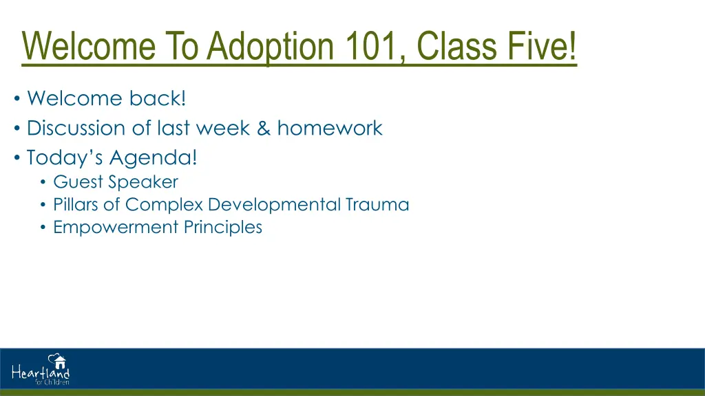 welcome to adoption 101 class five