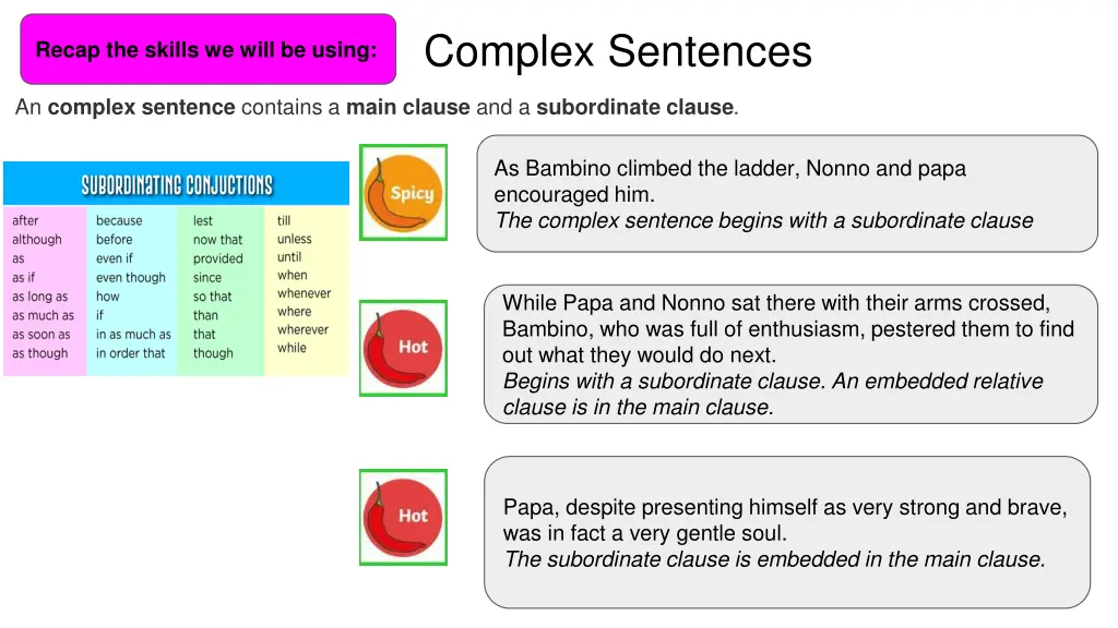 complex sentences