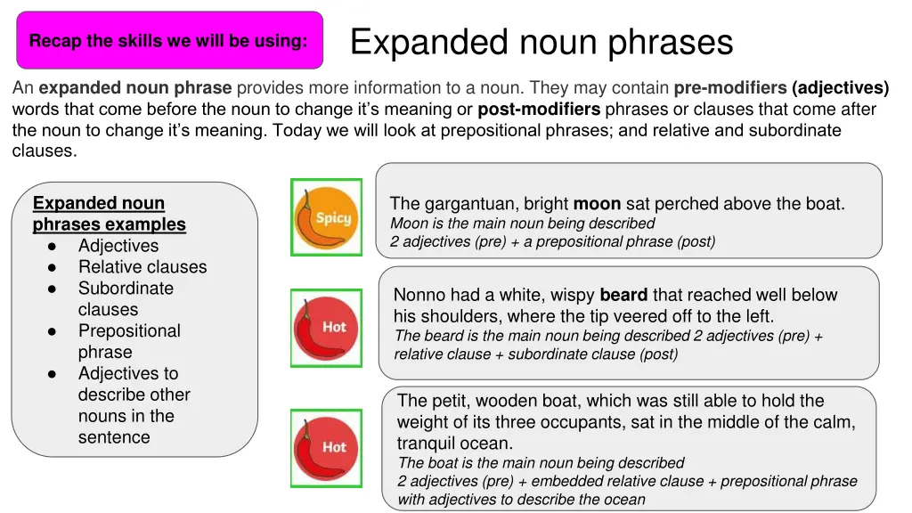 expanded noun phrases