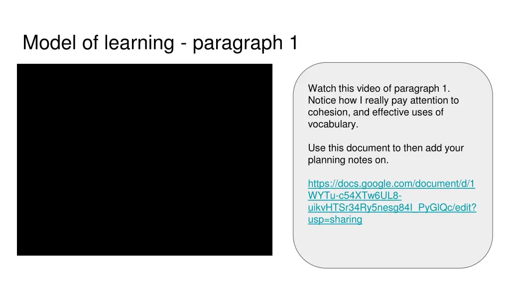 model of learning paragraph 1