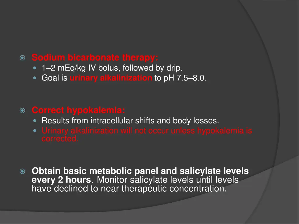 sodium bicarbonate therapy 1 2 meq kg iv bolus