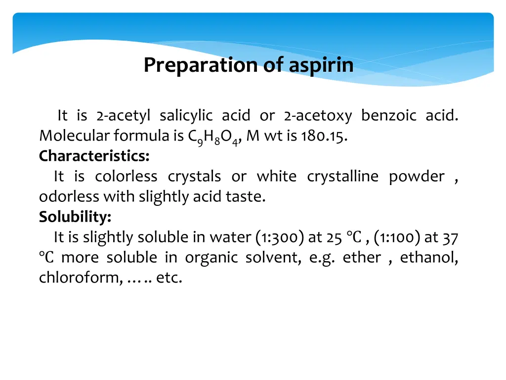 preparation of aspirin