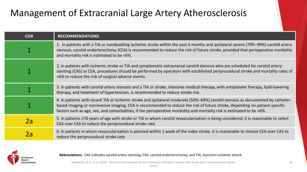 management of extracranial large artery