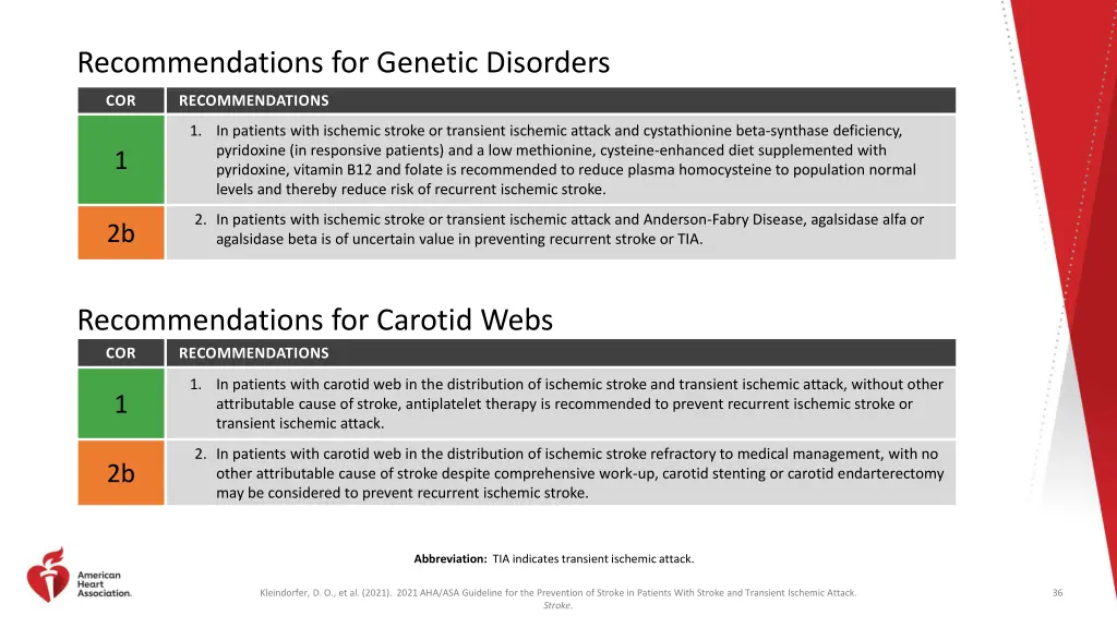 recommendations for genetic disorders