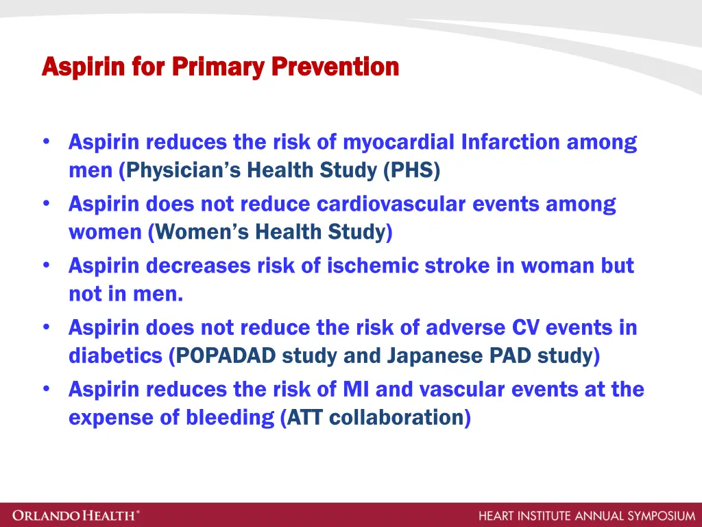 aspirin for primary prevention aspirin