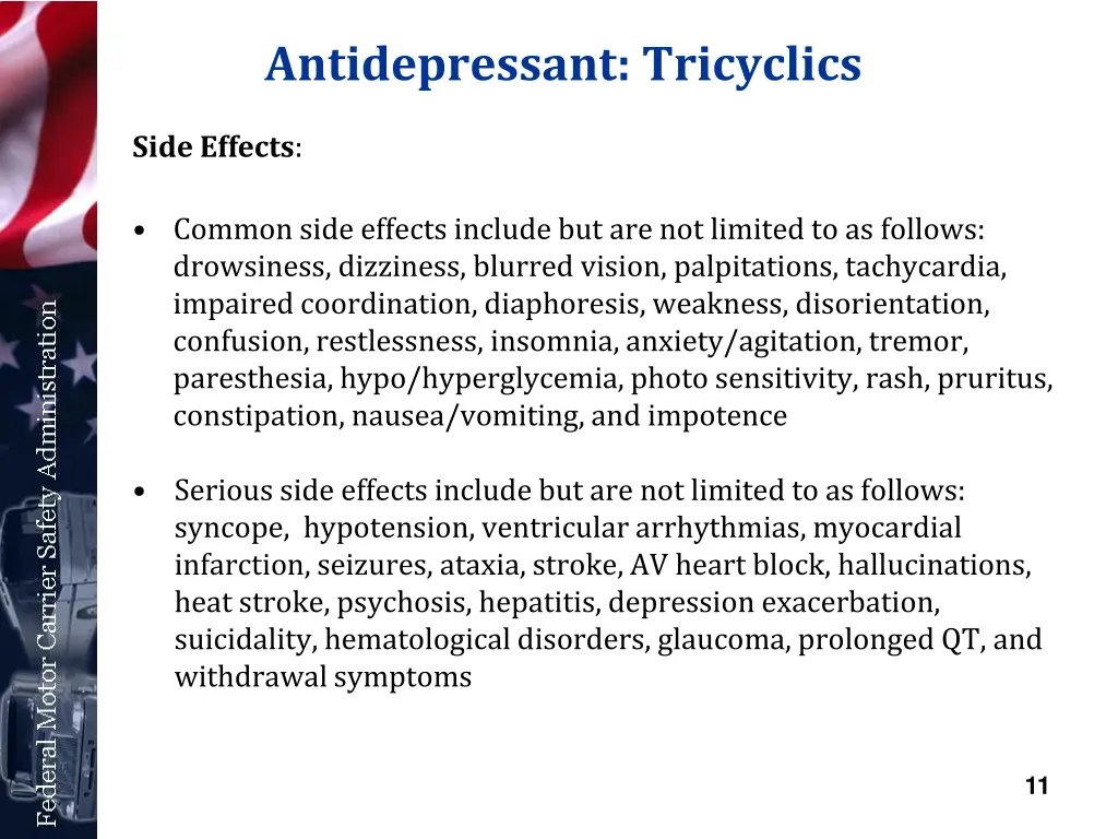 antidepressant tricyclics