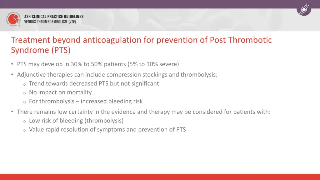 treatment beyond anticoagulation for prevention