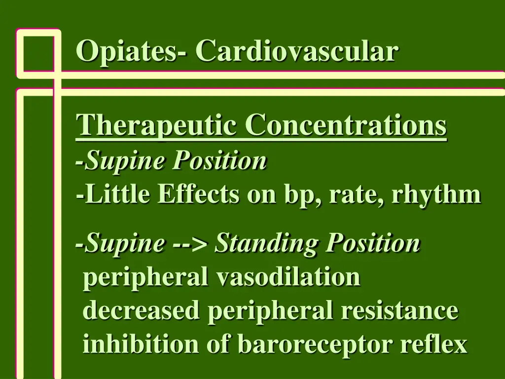 opiates cardiovascular