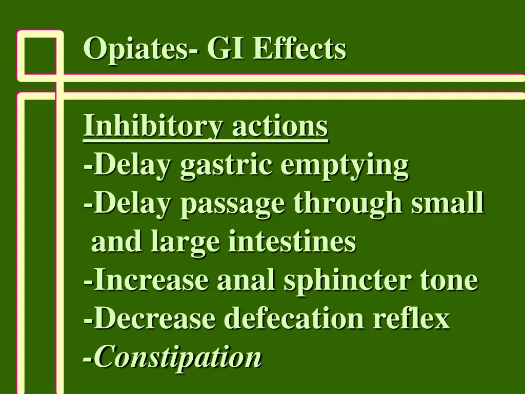 opiates gi effects