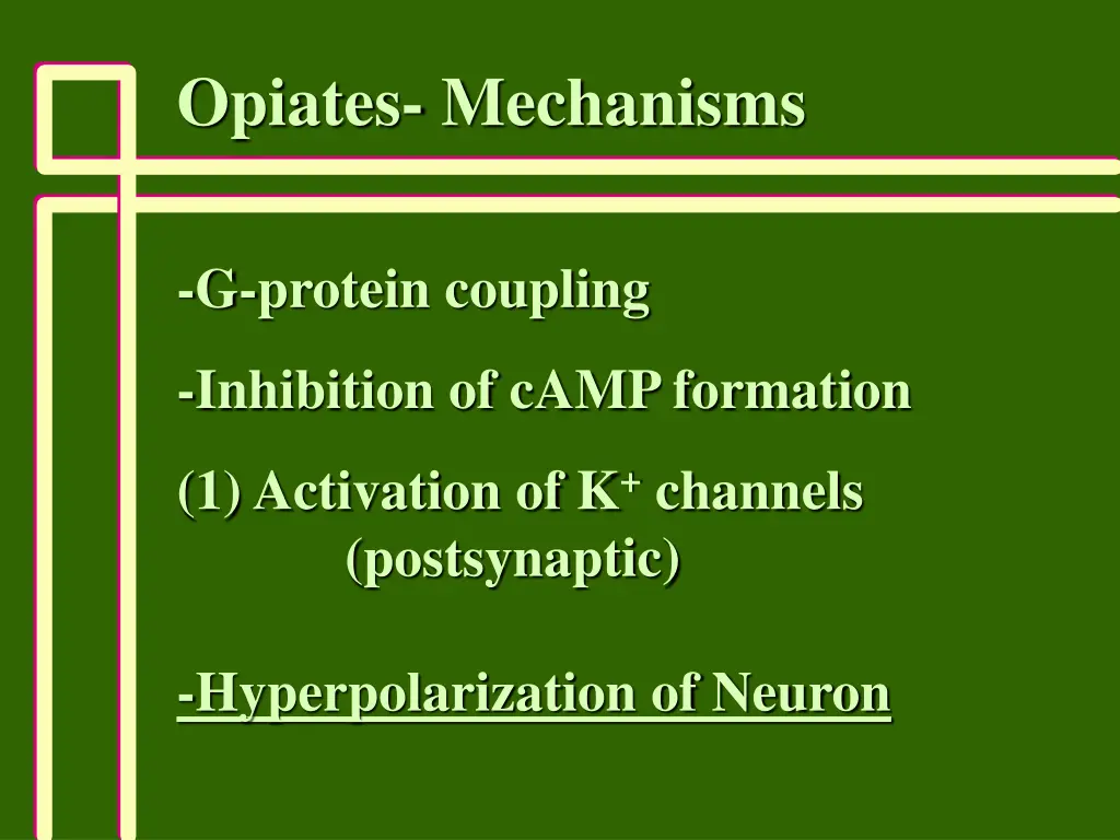 opiates mechanisms