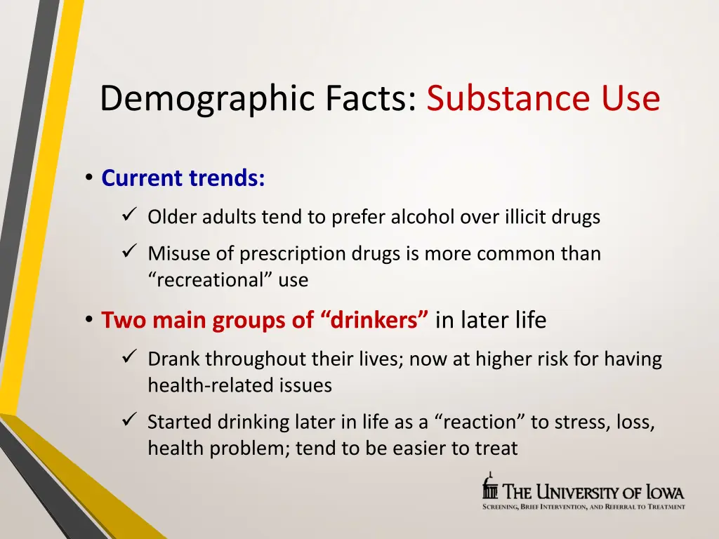 demographic facts substance use