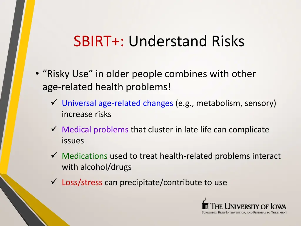 sbirt understand risks