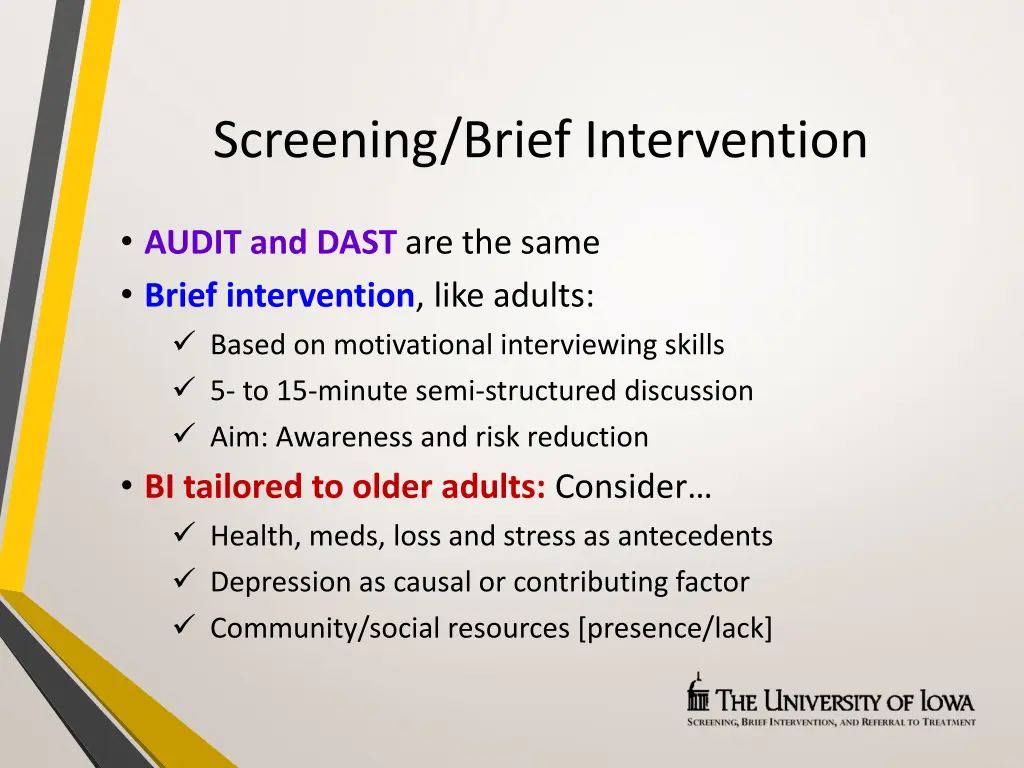 screening brief intervention