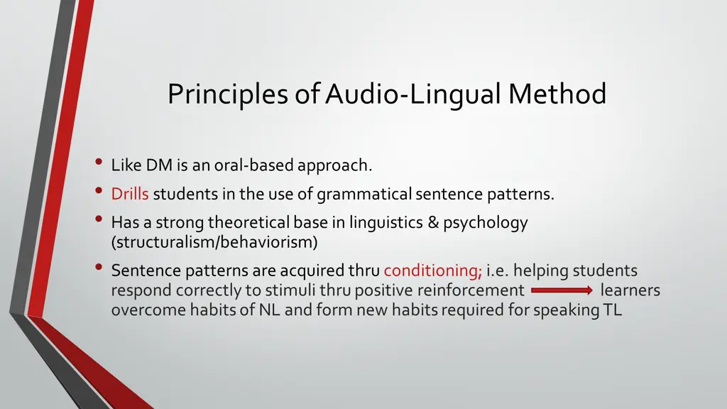 principles of audio lingual method