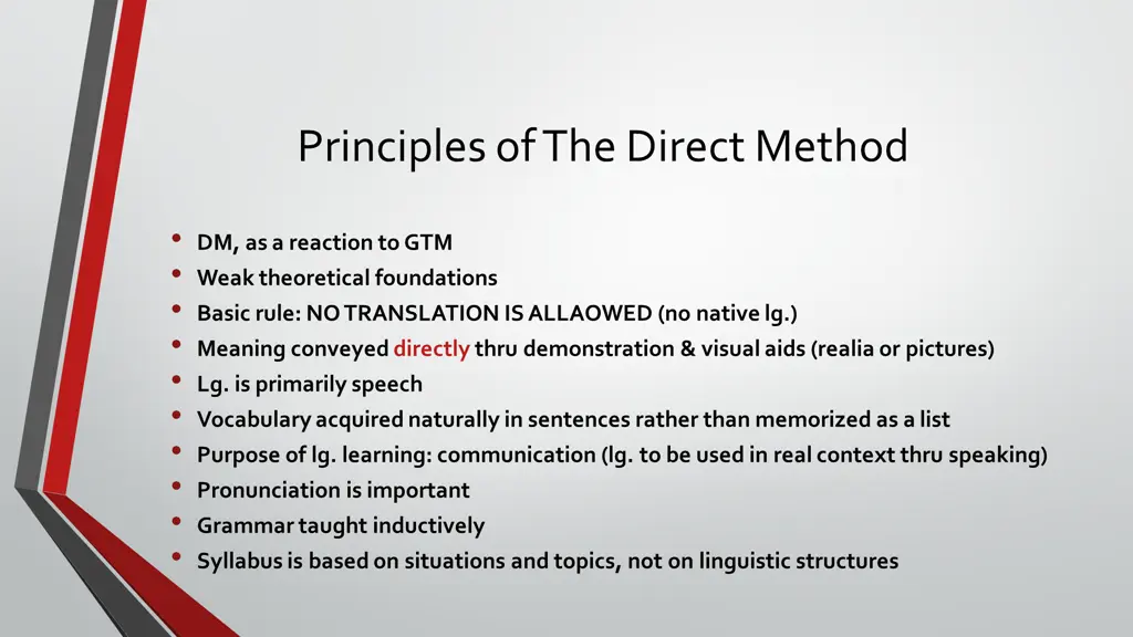 principles of the direct method