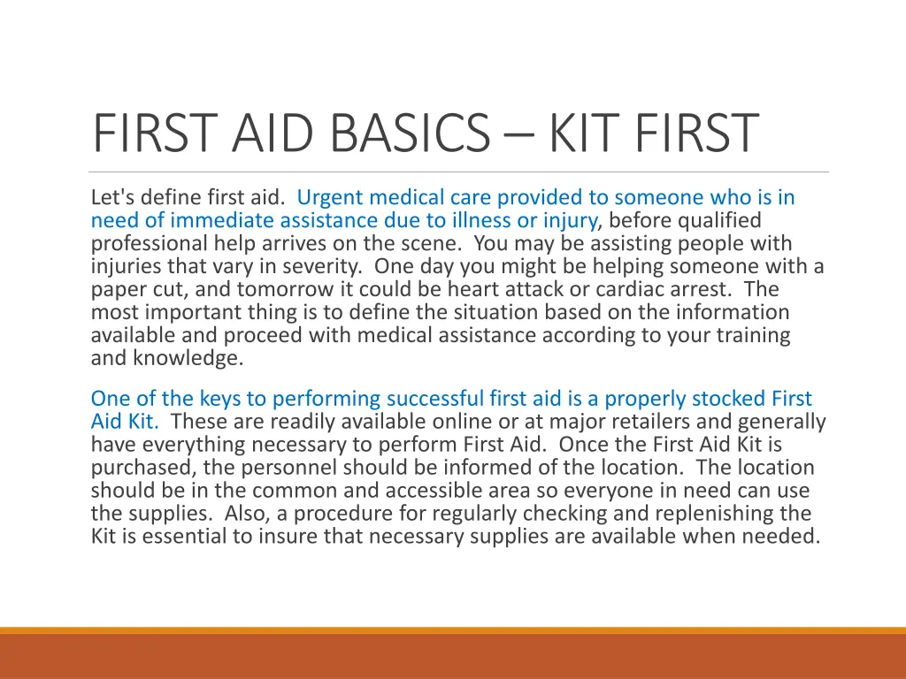 first aid basics kit first