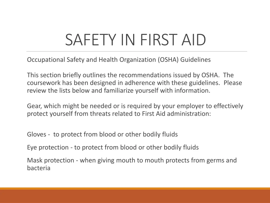 safety in first aid