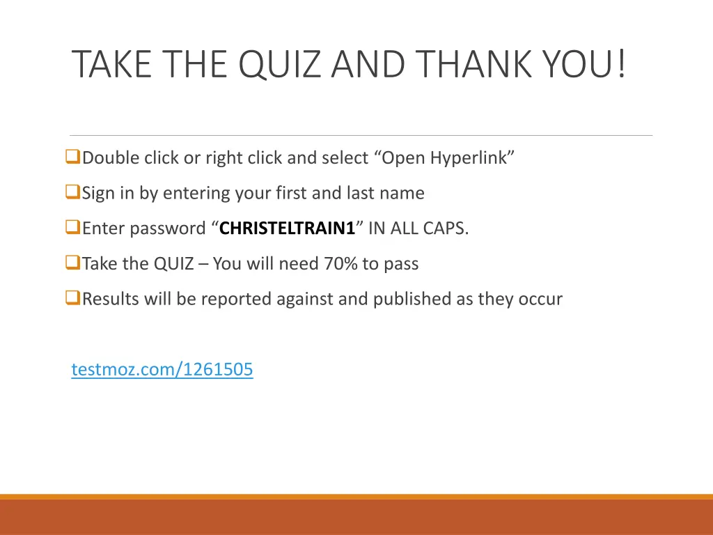 take the quiz and thank you