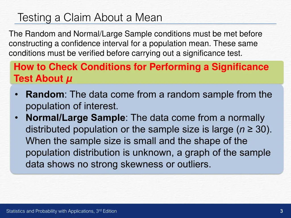 testing a claim about a mean 1