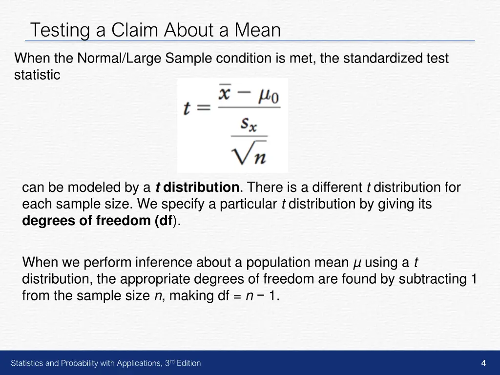 testing a claim about a mean 2