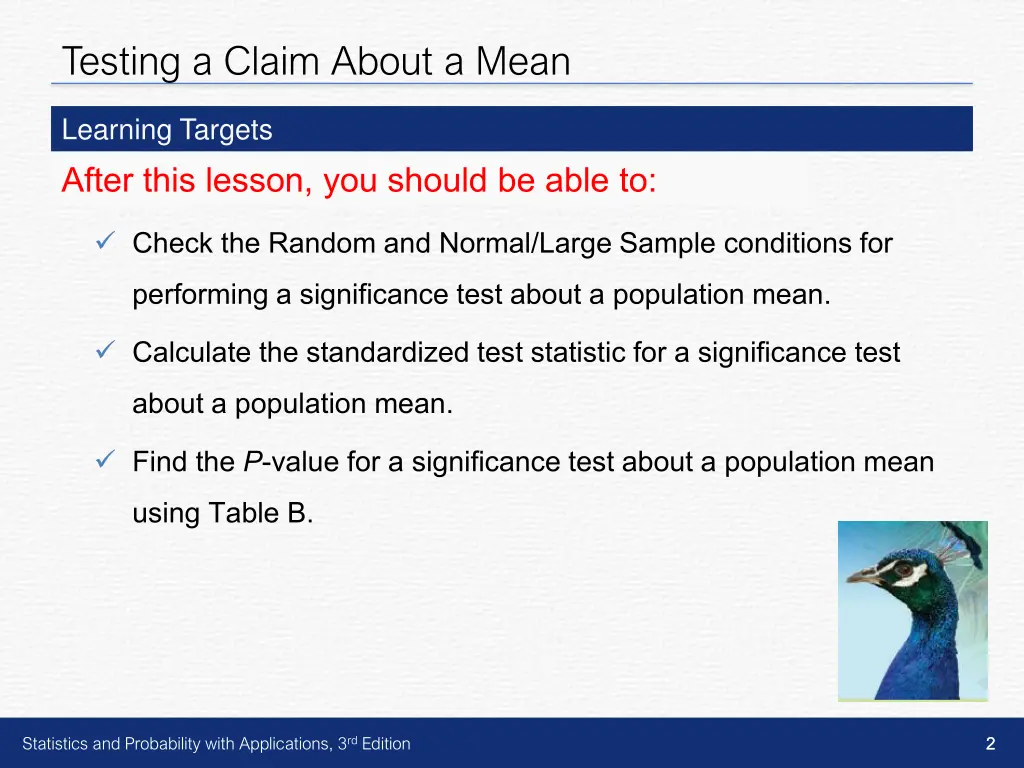 testing a claim about a mean