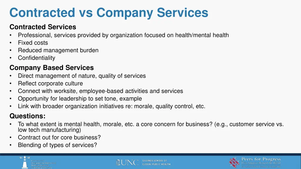 contracted vs company services