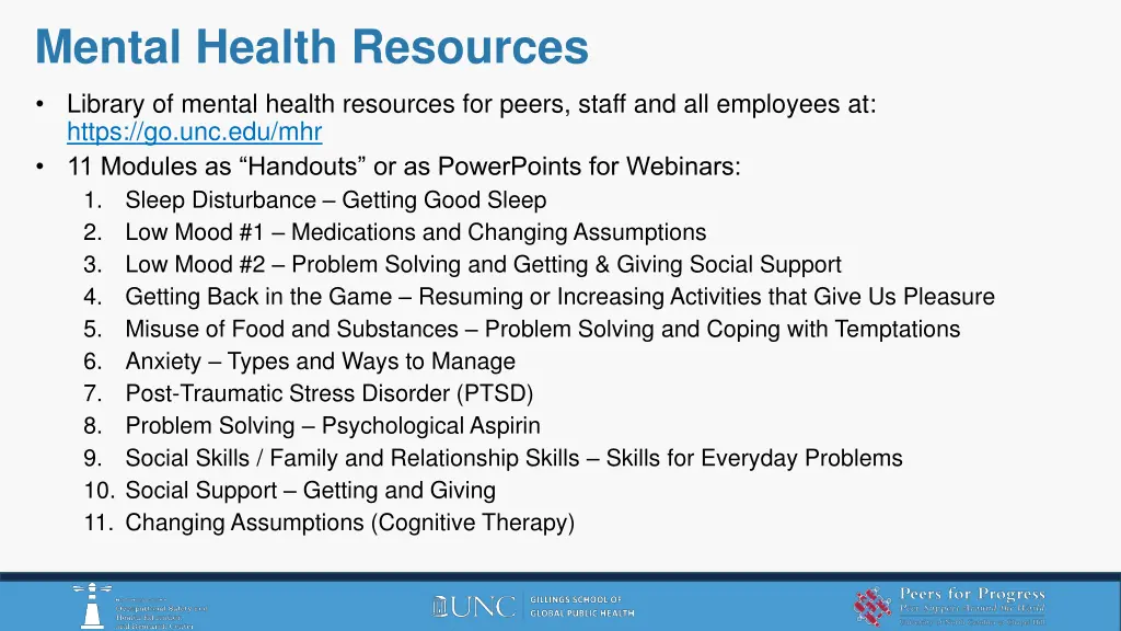 mental health resources