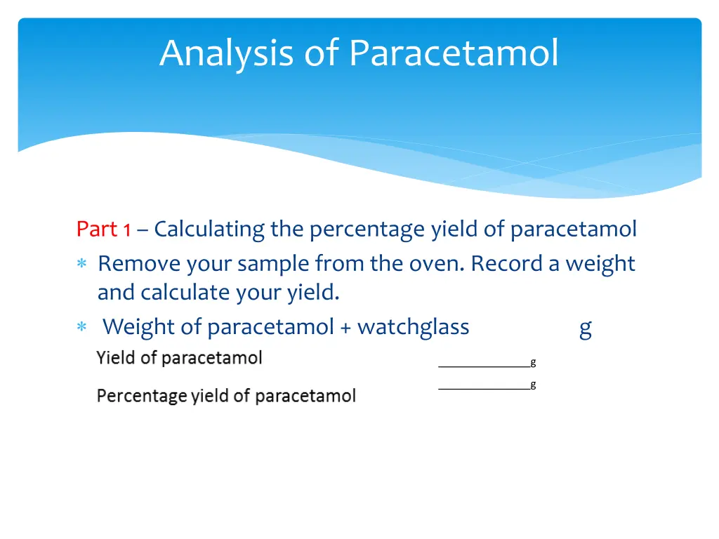 analysis of paracetamol