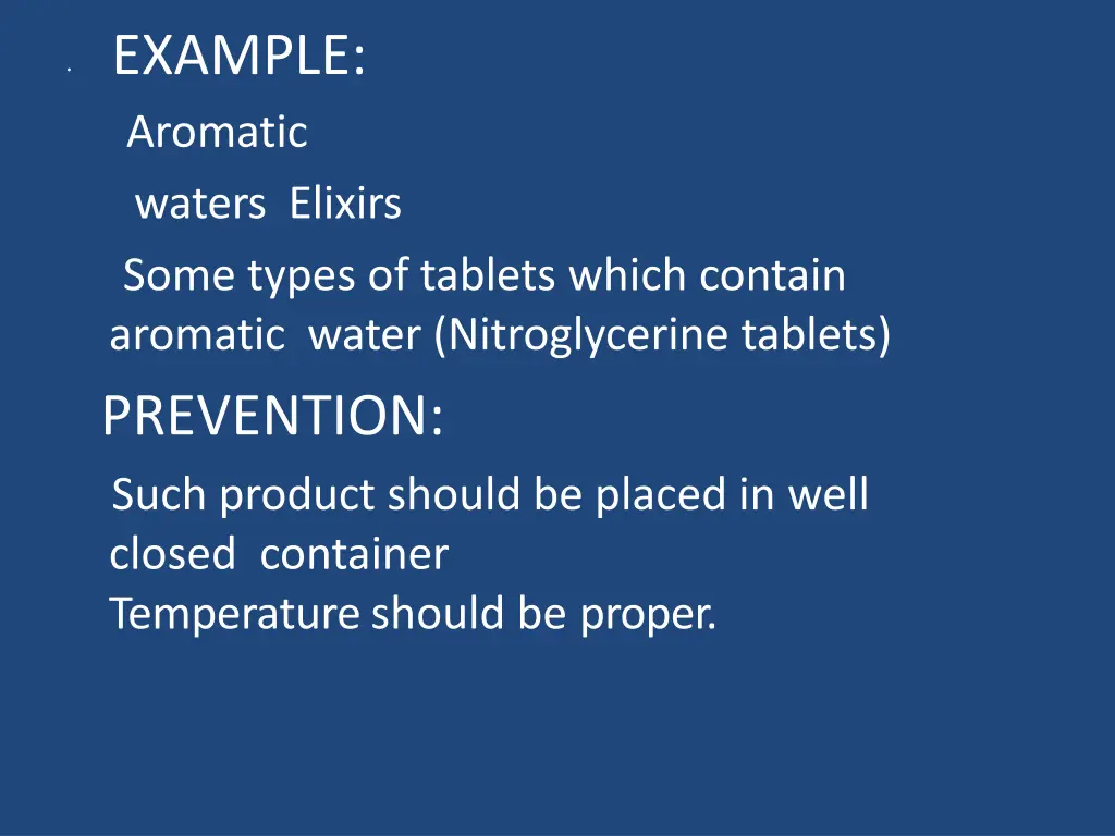 example aromatic waters elixirs some types