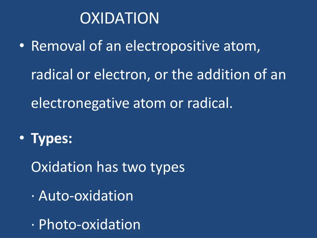 oxidation