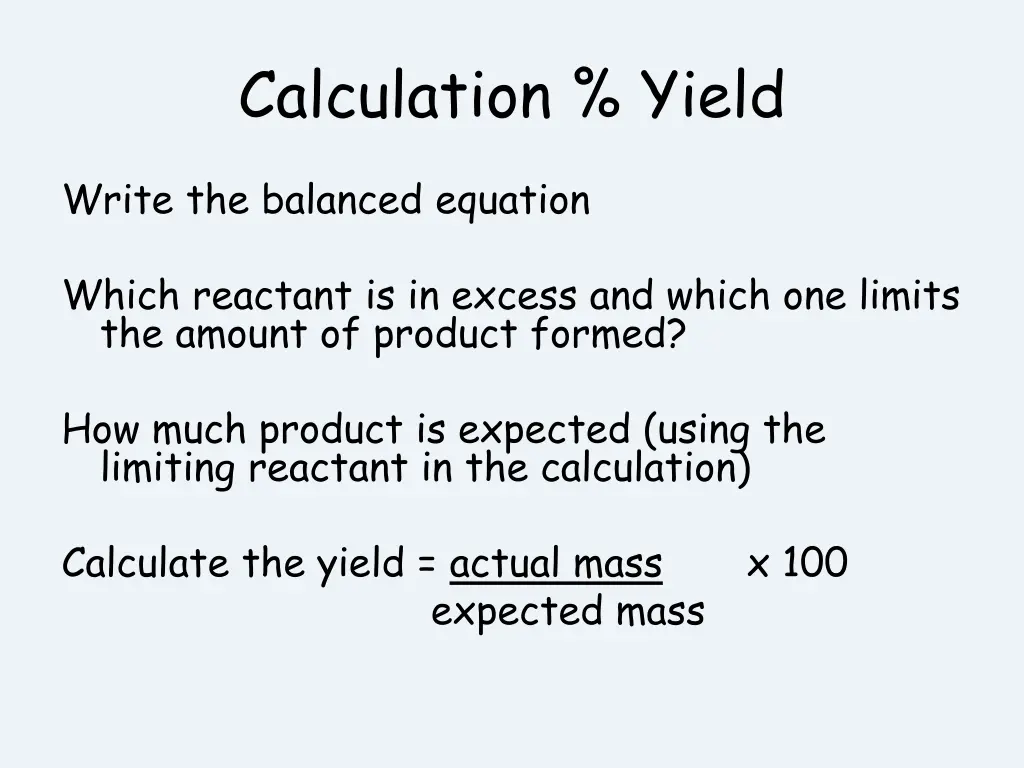 calculation yield