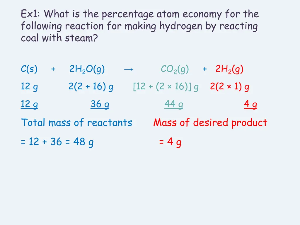 ex1 what is the percentage atom economy