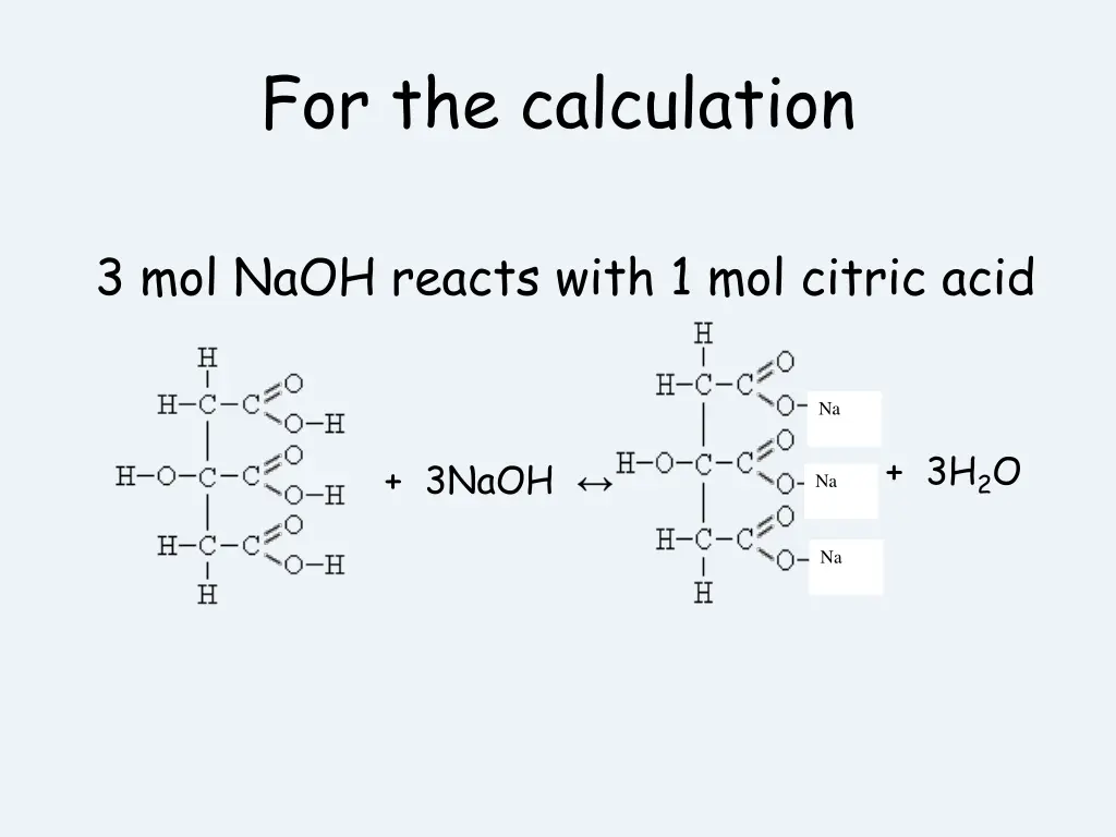 for the calculation