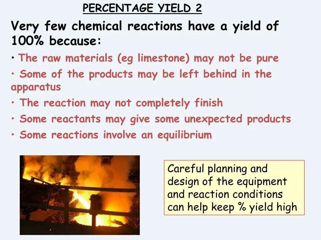 percentage yield 2