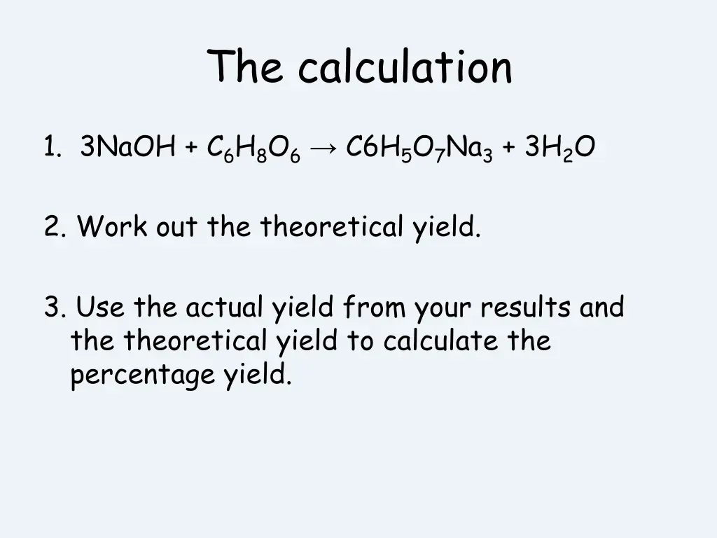 the calculation