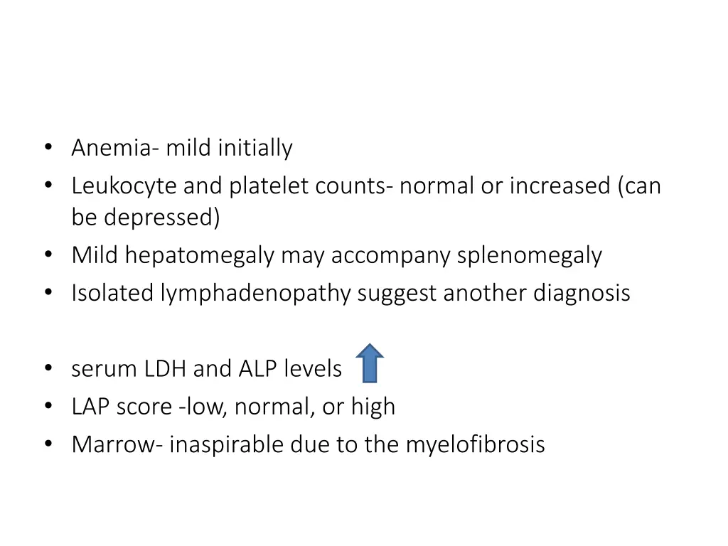 anemia mild initially leukocyte and platelet